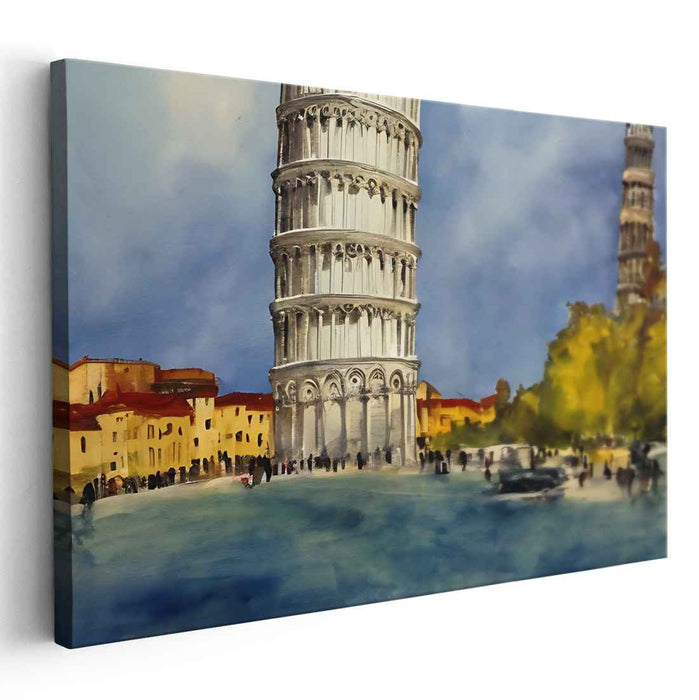 Whispers Of Tuscany: Impressionist Watercolor of the Leaning Tower of Pisa