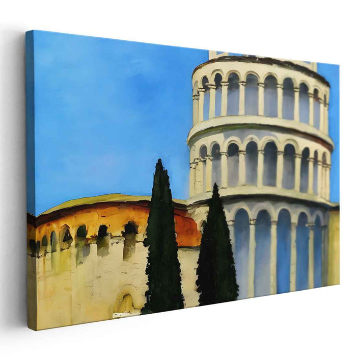 Slanted Grace: The Leaning Tower of Pisa Canvas Art Print