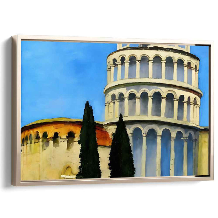 Slanted Grace: The Leaning Tower of Pisa Canvas Art Print