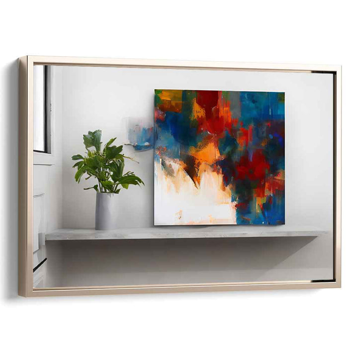 Chromatic Agitation: Abstract Expressionist Color Burst Canvas Art Print