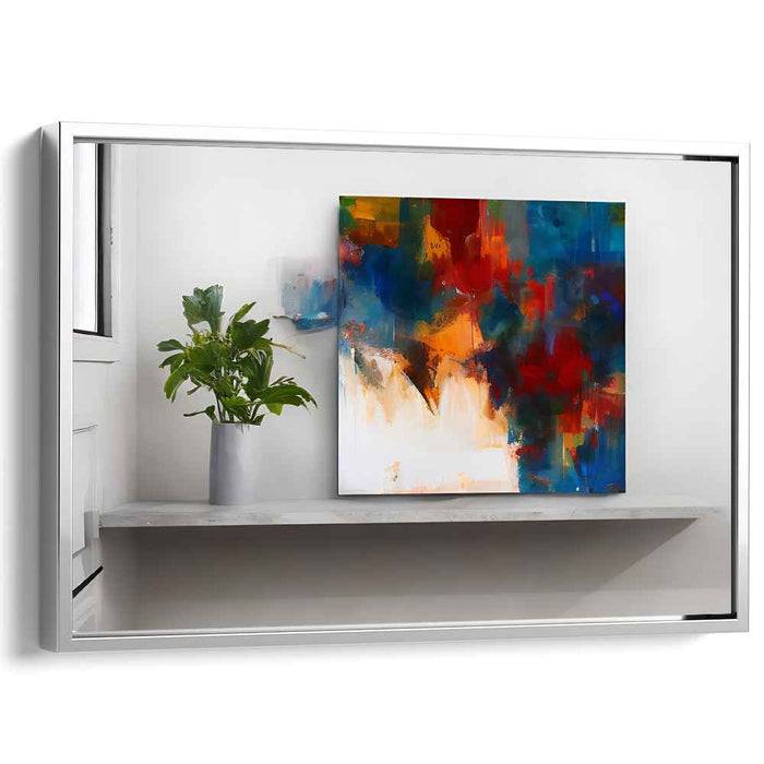 Chromatic Agitation: Abstract Expressionist Color Burst Canvas Art Print