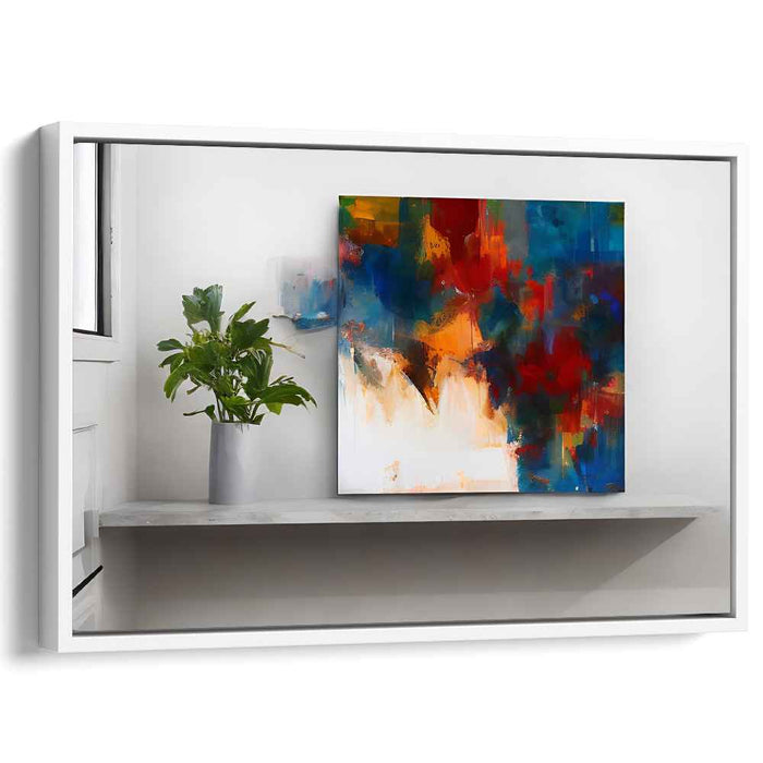 Chromatic Agitation: Abstract Expressionist Color Burst Canvas Art Print
