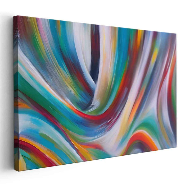 Chromatic Cyclone Symphony: Abstract Expressionist Swirling Color Canvas Art Print