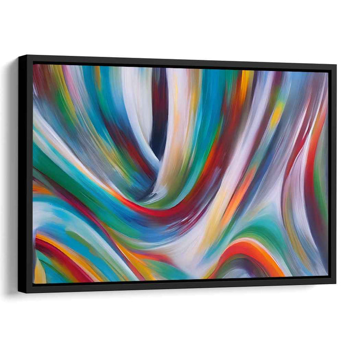 Chromatic Cyclone Symphony: Abstract Expressionist Swirling Color Canvas Art Print