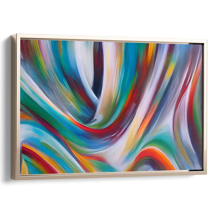 Chromatic Cyclone Symphony: Abstract Expressionist Swirling Color Canvas Art Print