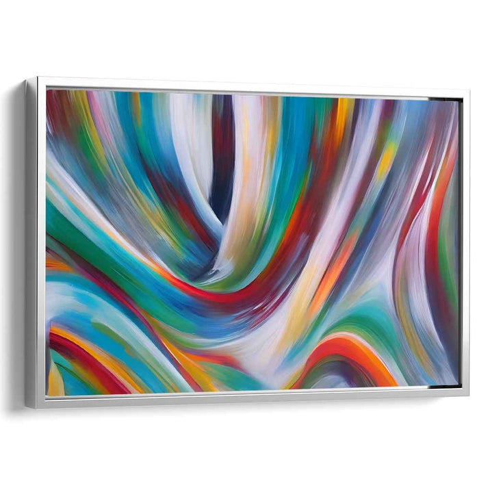 Chromatic Cyclone Symphony: Abstract Expressionist Swirling Color Canvas Art Print