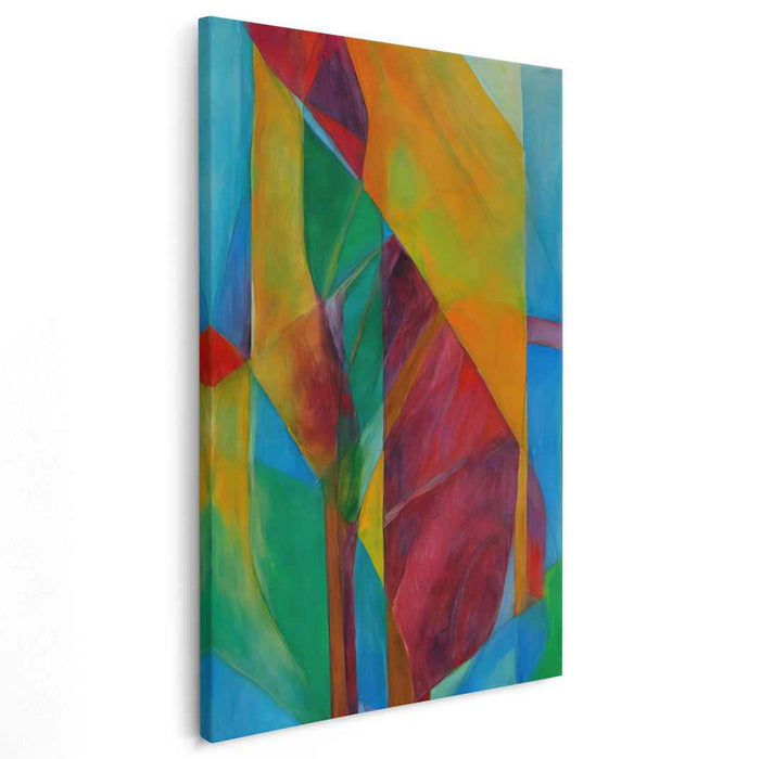 Electric Prism Patterns: Vibrant Abstract Geometric Canvas Art