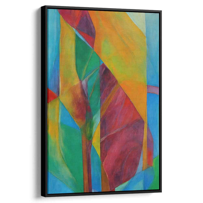 Electric Prism Patterns: Vibrant Abstract Geometric Canvas Art