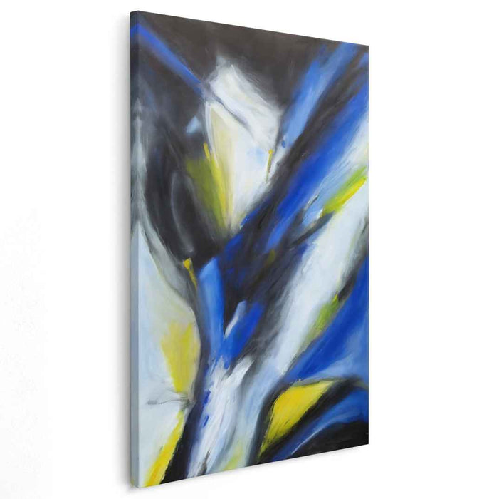 Azure Whirl: Dynamic Abstract Expressionist Canvas Art