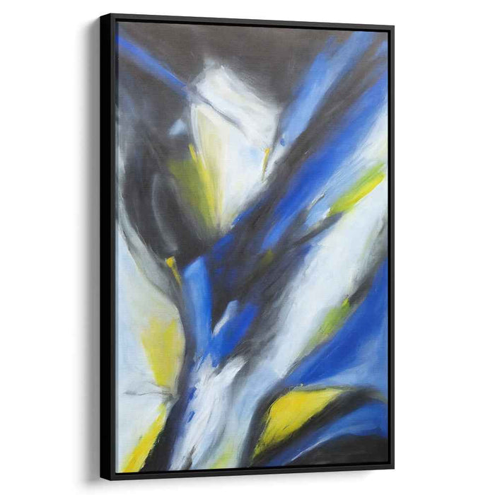 Azure Whirl: Dynamic Abstract Expressionist Canvas Art