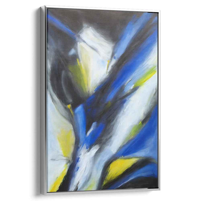 Azure Whirl: Dynamic Abstract Expressionist Canvas Art