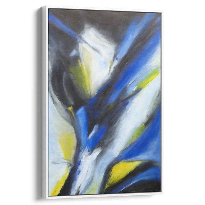 Azure Whirl: Dynamic Abstract Expressionist Canvas Art
