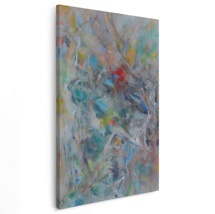 Luminous Spectrum Explosion: Abstract Expressionist Color Explosion Canvas Art Print