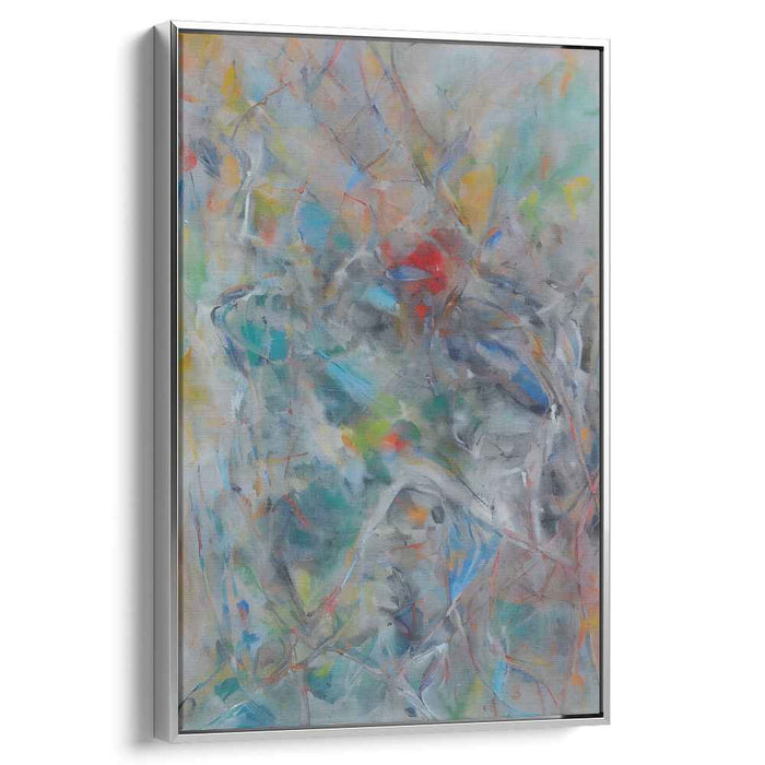 Luminous Spectrum Explosion: Abstract Expressionist Color Explosion Canvas Art Print