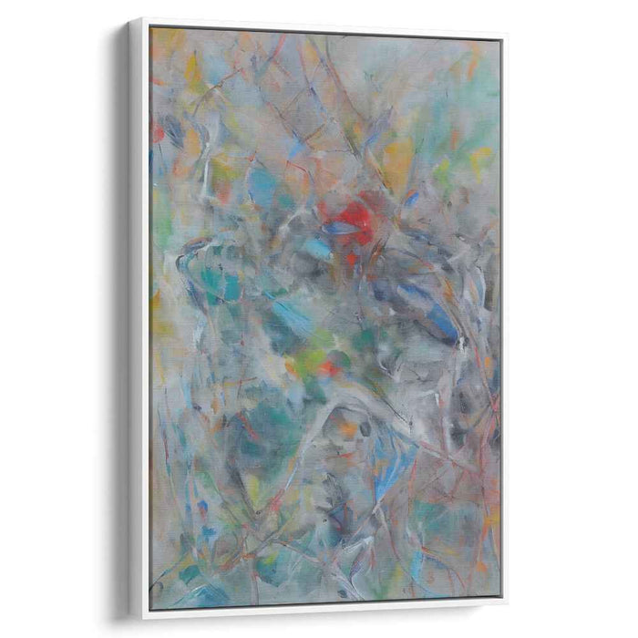 Luminous Spectrum Explosion: Abstract Expressionist Color Explosion Canvas Art Print