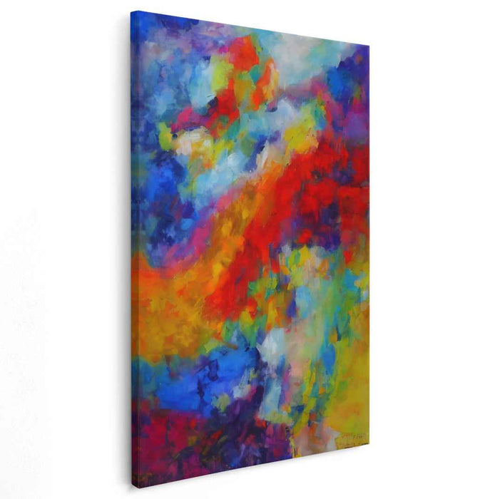 Enigmatic Chromatic Harmony: Mesmerizing Abstract Color Fusion Canvas Art