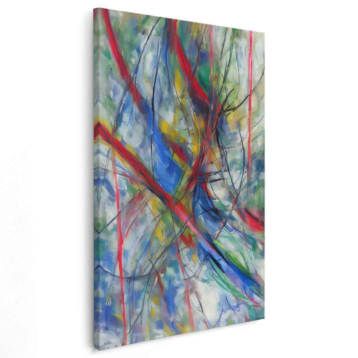 Vibrant Nexus: Abstract Expressionist Symphony of Color Canvas Art