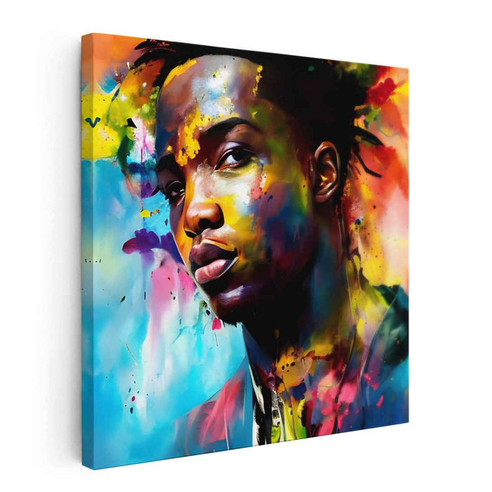 Vivid Expressions Mindscape: Contemporary Colorful Portrait Canvas Art Print