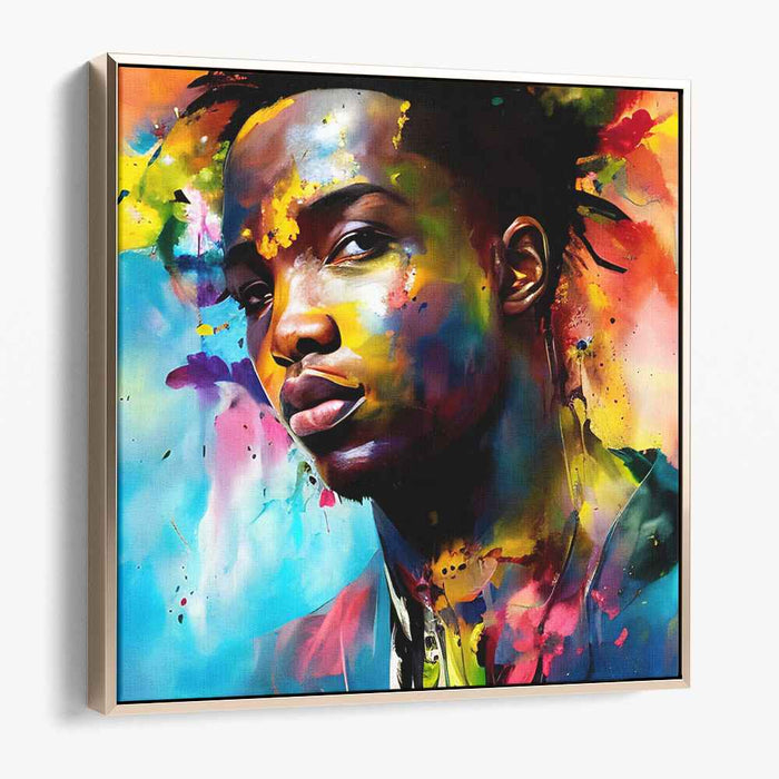 Vivid Expressions Mindscape: Contemporary Colorful Portrait Canvas Art Print