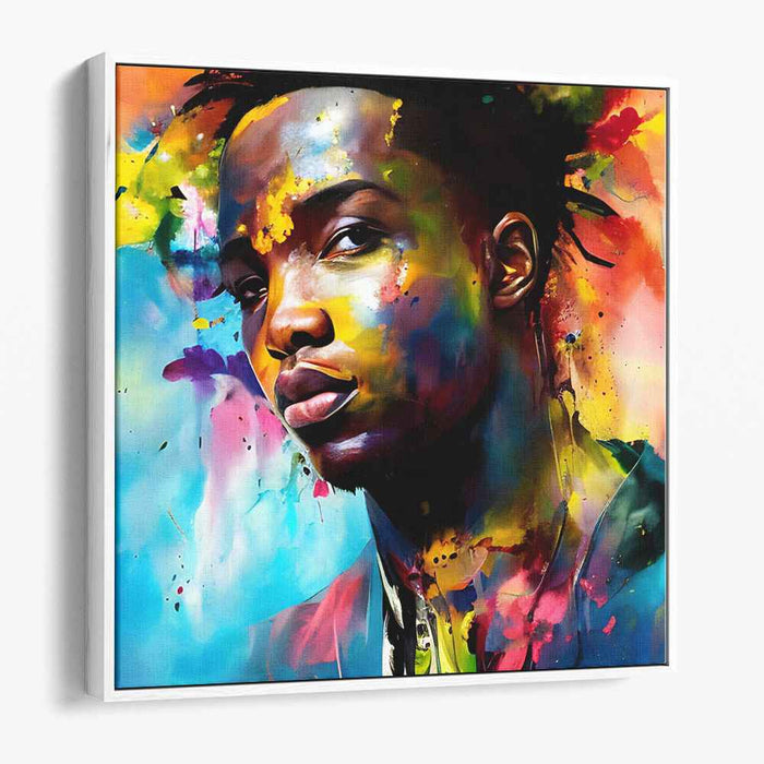Vivid Expressions Mindscape: Contemporary Colorful Portrait Canvas Art Print