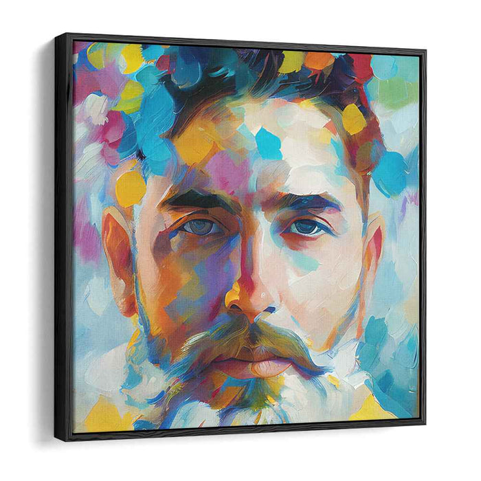 Vivid Brush Strokes Embrace: Modern Impressionist Portrait with Vibrant Color Splashes