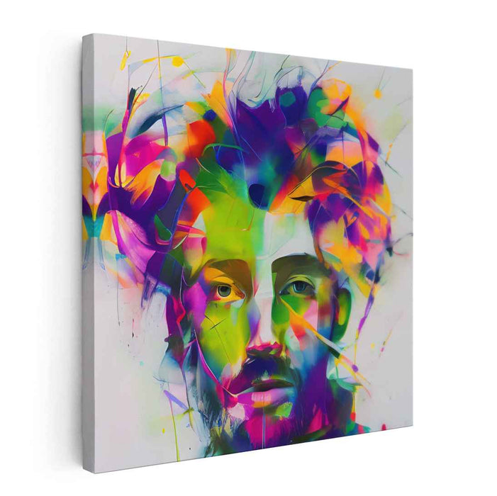 Abstract Realism Bursting Elements: Abstract Realism Color Explosion Canvas Art