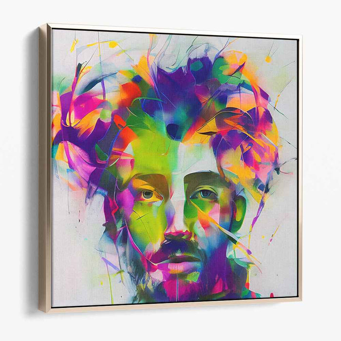 Abstract Realism Bursting Elements: Abstract Realism Color Explosion Canvas Art