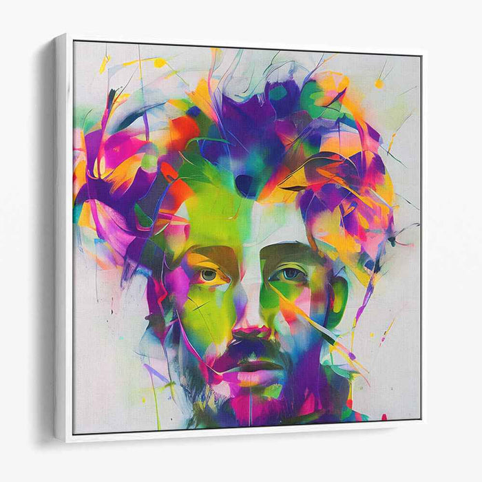 Abstract Realism Bursting Elements: Abstract Realism Color Explosion Canvas Art