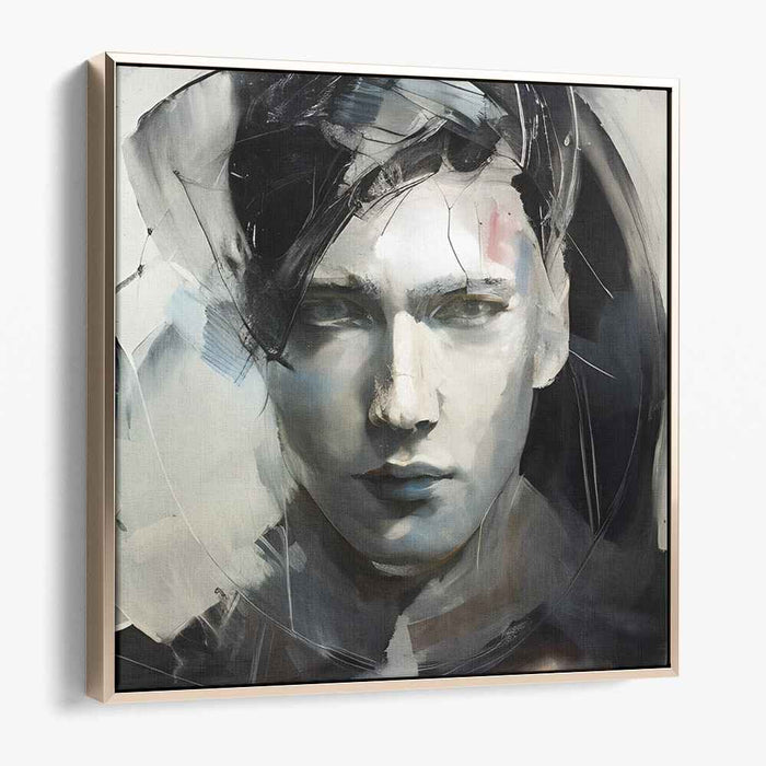 Ripple Palette Symphony: Contemporary Realist Abstract Portrait Canvas Art