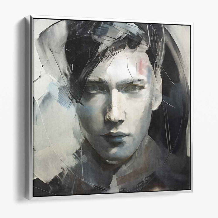 Ripple Palette Symphony: Contemporary Realist Abstract Portrait Canvas Art