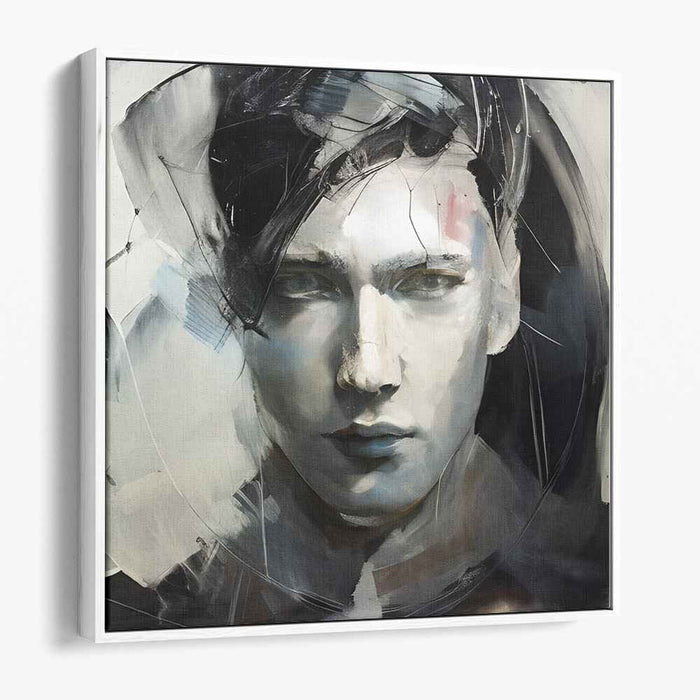 Ripple Palette Symphony: Contemporary Realist Abstract Portrait Canvas Art
