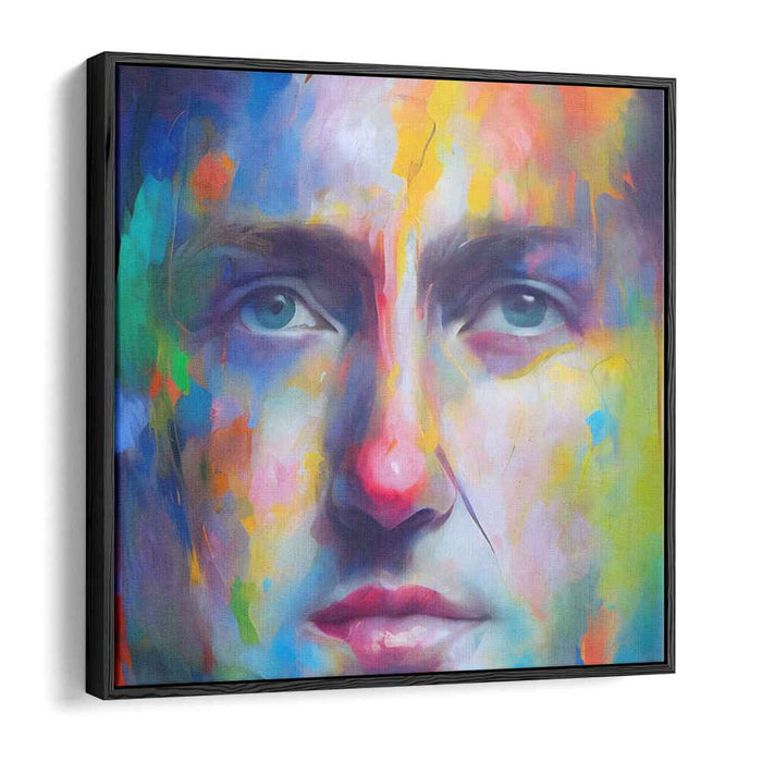 Vibrant Soul Strokes: Colorful Expressionist Portrait Canvas Art