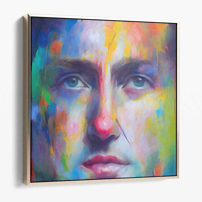 Vibrant Soul Strokes: Colorful Expressionist Portrait Canvas Art