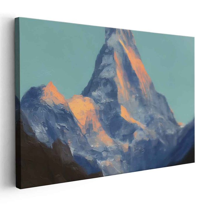 Twilight Alpine Glow: Alpine Glow at Dusk Canvas Art