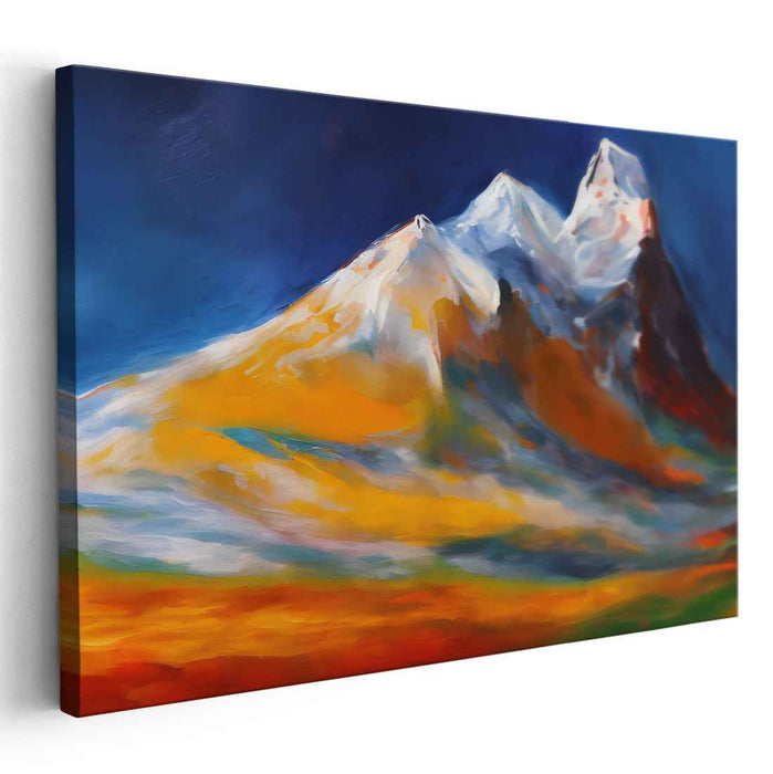 Scenic Majesty: Vibrant Mountain Landscape Canvas Art Print