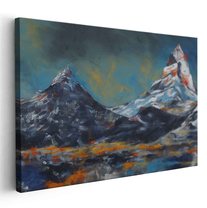 Alpine Euphony: Alpine Serenity in Oil Canvas Art