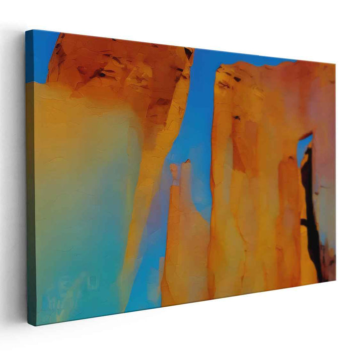 Infinite Sandstone Vistas: Towering Sandstone Cliffs Against Azure Sky