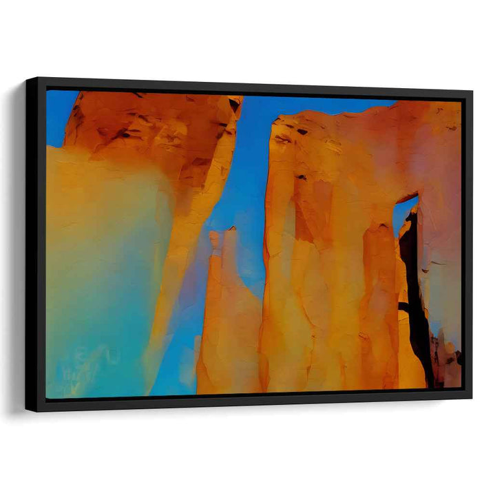 Infinite Sandstone Vistas: Towering Sandstone Cliffs Against Azure Sky