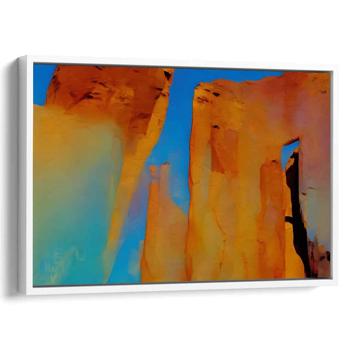 Infinite Sandstone Vistas: Towering Sandstone Cliffs Against Azure Sky