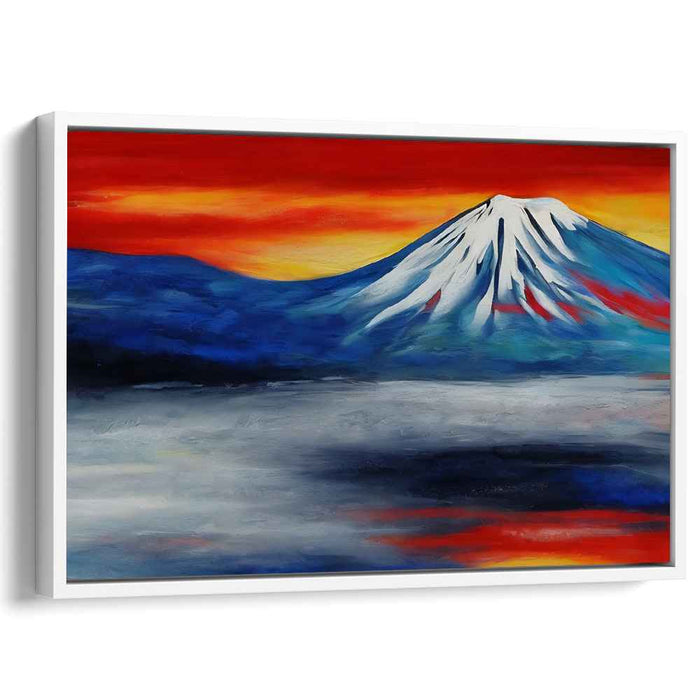 Majestic Summit Glow: Snow-Capped Mountain Under a Vibrant Sky Canvas Art Print