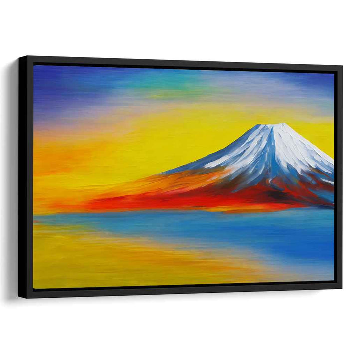 Radiant Summit: Colorful Mountain Landscape Canvas Art
