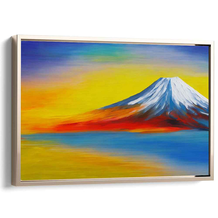 Radiant Summit: Colorful Mountain Landscape Canvas Art