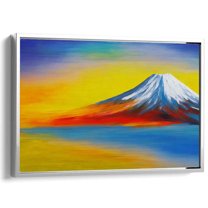 Radiant Summit: Colorful Mountain Landscape Canvas Art