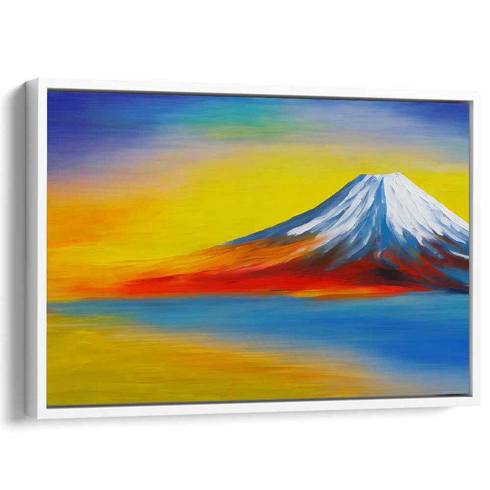 Radiant Summit: Colorful Mountain Landscape Canvas Art