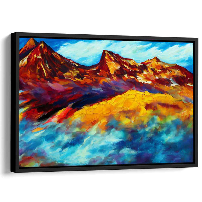 Eternal Summit Majesty: Vivid Mountain Landscape Canvas Art Print