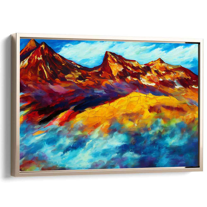 Eternal Summit Majesty: Vivid Mountain Landscape Canvas Art Print