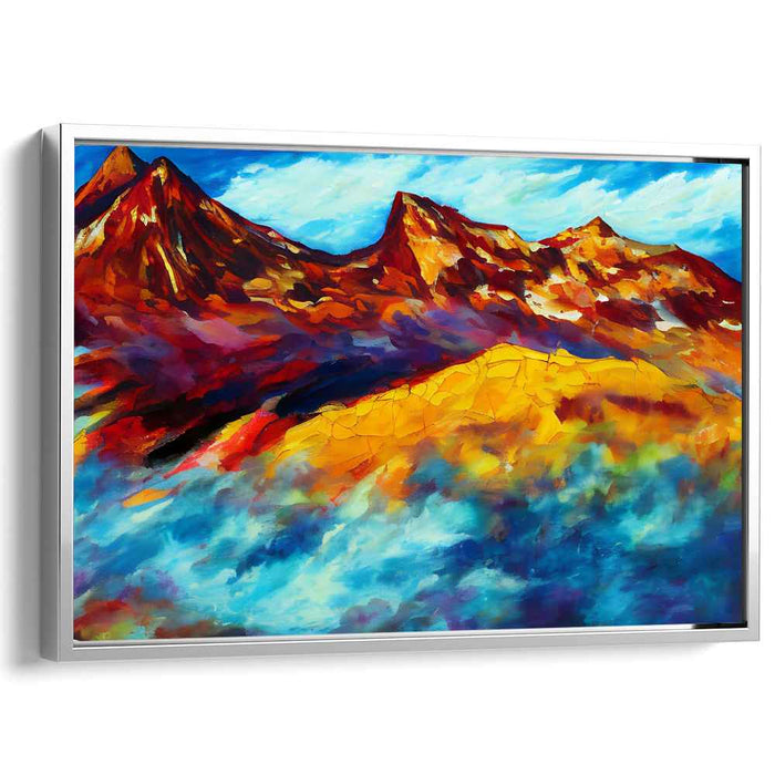 Eternal Summit Majesty: Vivid Mountain Landscape Canvas Art Print