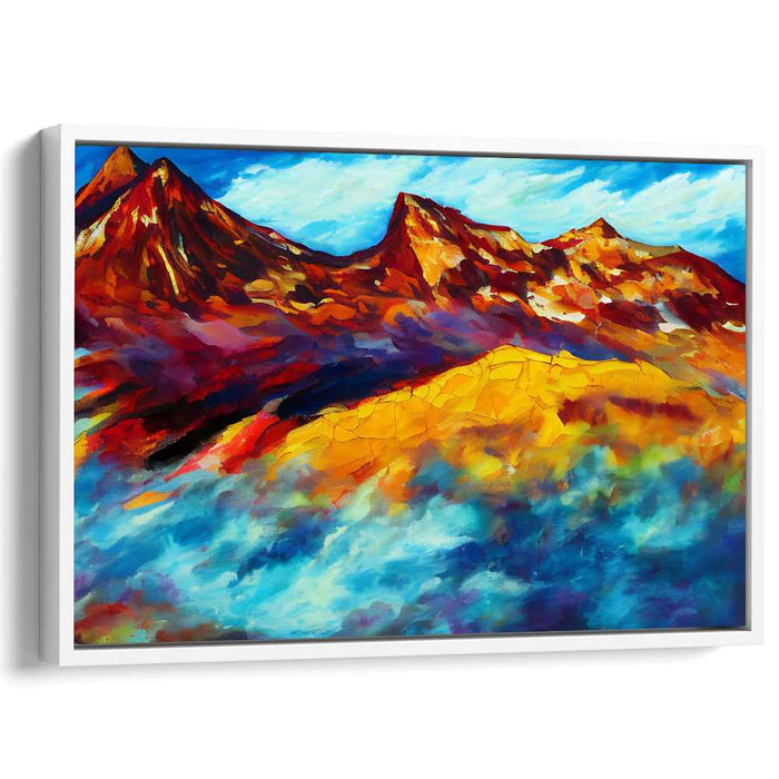Eternal Summit Majesty: Vivid Mountain Landscape Canvas Art Print
