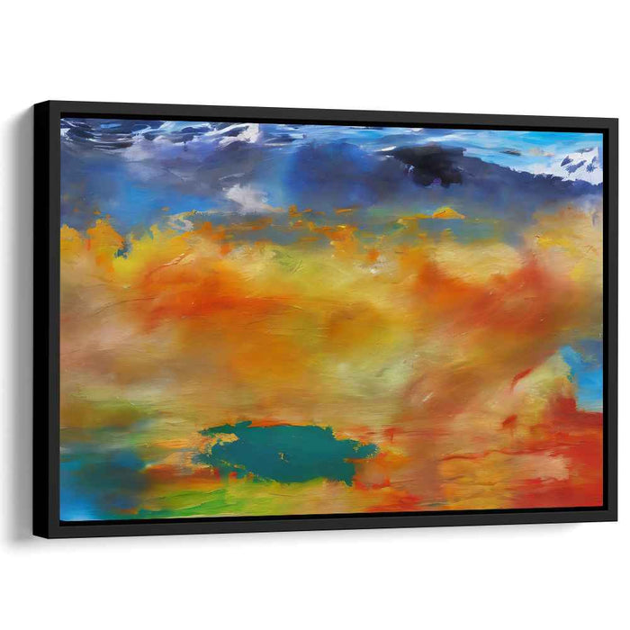 Emotive Earth Hues: Abstract Expressionist Landscape Canvas Art Print