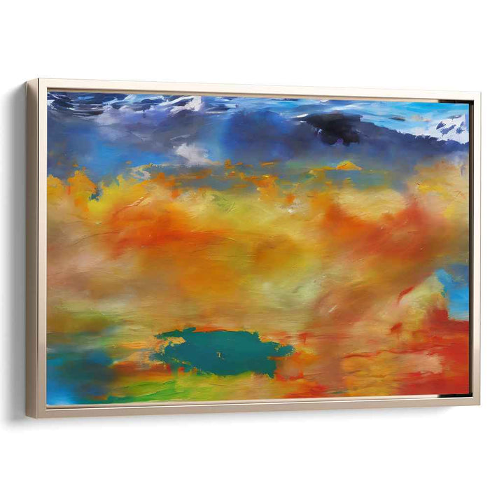 Emotive Earth Hues: Abstract Expressionist Landscape Canvas Art Print